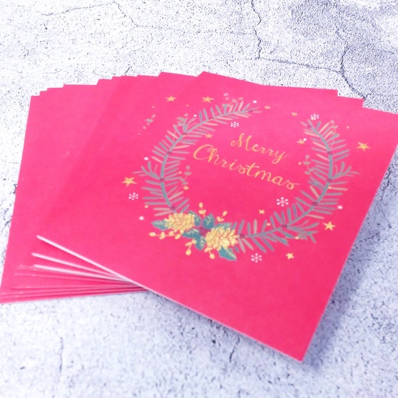 🎄 CHRISTMAS SALE! 🎄 10PC Papyrus Wreath Christmas Cards with Envelopes, Seals - Picture 5 of 15